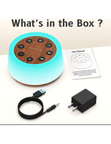 Máquina de Sonido ColorsNoise T-Madera con 30 Sonidos y Luz