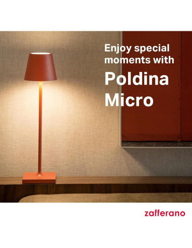 Lámpara de Mesa Recargable Zafferano Poldina Micro Arena 27.5 cm