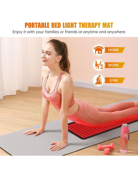 Almohadilla de Terapia de Luz Roja AOCAAUP 80x30cm 360 LEDs