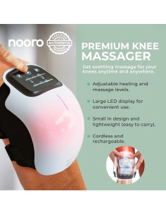 Masajeador de Rodilla Portátil Nooro 3 en 1 con Calor y Luz Roja 2