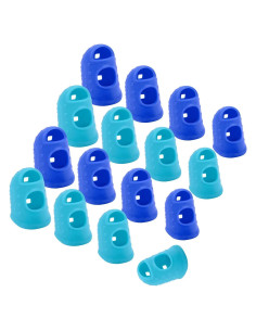 Puntas de Dedos Wisdompro 16 Pcs Silicona 4 Tamaños Azul Aqua