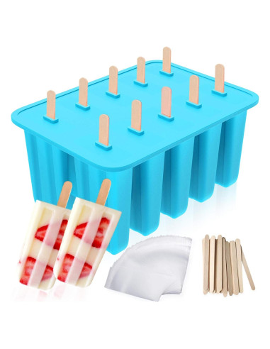 Moldes de Silicona para Paletas Ozera 10 Cavidades + 50 Palitos
