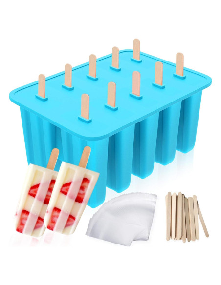 Moldes de Silicona para Paletas Ozera 10 Cavidades + 50 Palitos