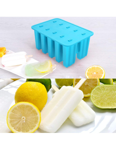 Moldes de Silicona para Paletas Ozera 10 Cavidades + 50 Palitos