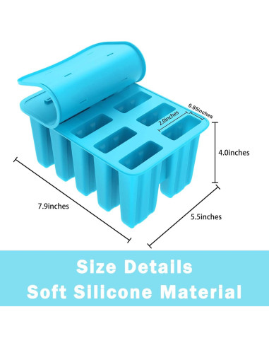Moldes de Silicona para Paletas Ozera 10 Cavidades + 50 Palitos