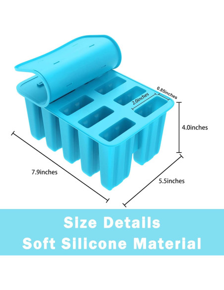 Moldes de Silicona para Paletas Ozera 10 Cavidades + 50 Palitos