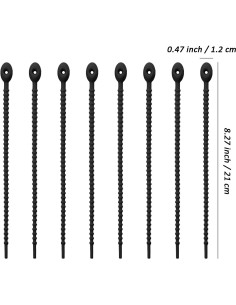 20 Piezas Clips de Silicona Reutilizables Boao 21 cm Negro 2