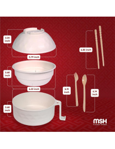 Set de Tazones de Ramen Microondas MSH KITCHEN, 12 Piezas 2