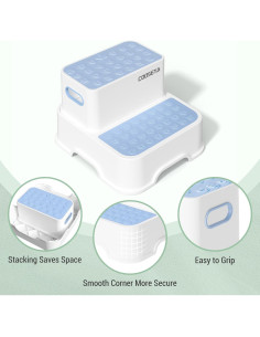 Escalera Doble Antideslizante COOSEYA para Niños Azul 2