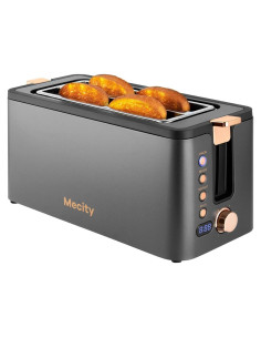 Tostadora Mecity 4 Rebanadas Acero Inoxidable 1300W Gris