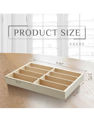 Organizador de Gafas Amylove 2 Pcs Beige 8 Compartimentos