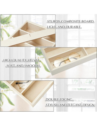 Organizador de Gafas Amylove 2 Pcs Beige 8 Compartimentos