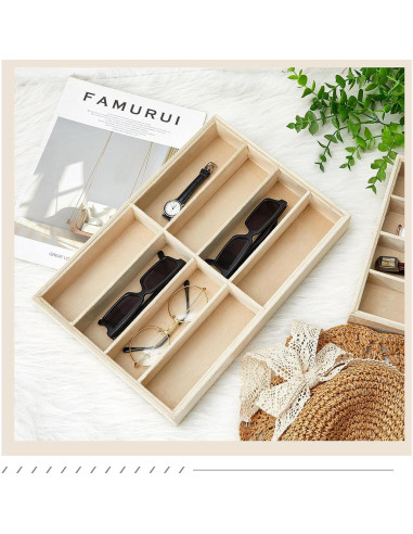 Organizador de Gafas Amylove 2 Pcs Beige 8 Compartimentos