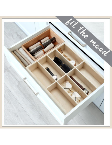 Organizador de Gafas Amylove 2 Pcs Beige 8 Compartimentos