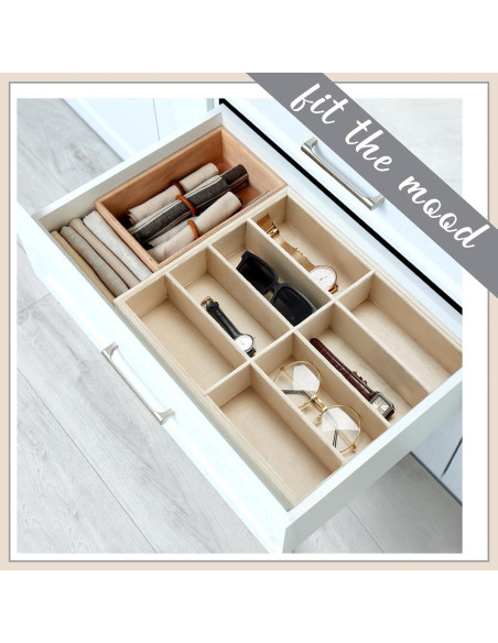 Organizador de Gafas Amylove 2 Pcs Beige 8 Compartimentos