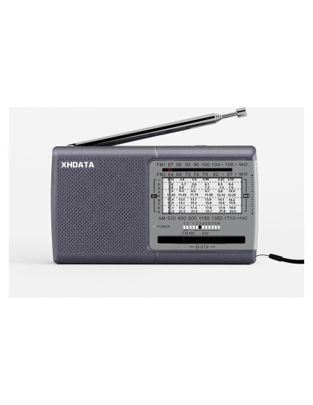 Radio Portátil XHDATA D219 AM FM Onda Corta con Auriculares