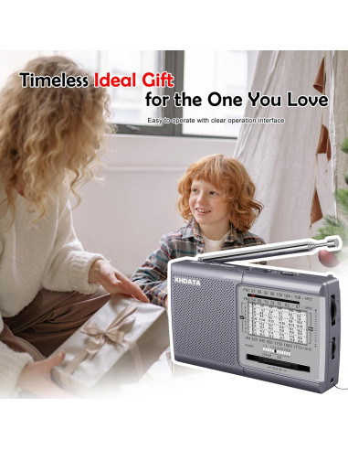 Radio Portátil XHDATA D219 AM FM Onda Corta con Auriculares