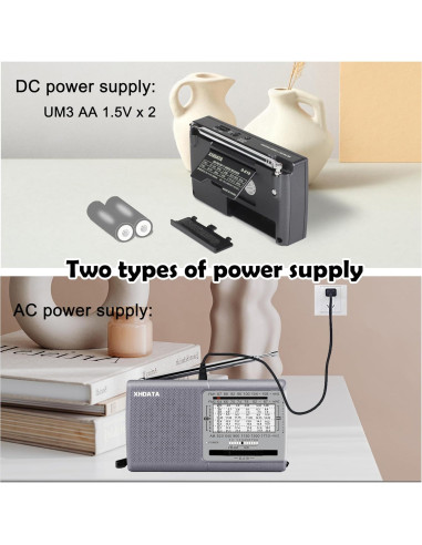 Radio Portátil XHDATA D219 AM FM Onda Corta con Auriculares