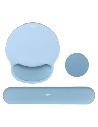 Soporte Reposamuñecas MOSISO Ergonomico Teclado y Ratón Azul