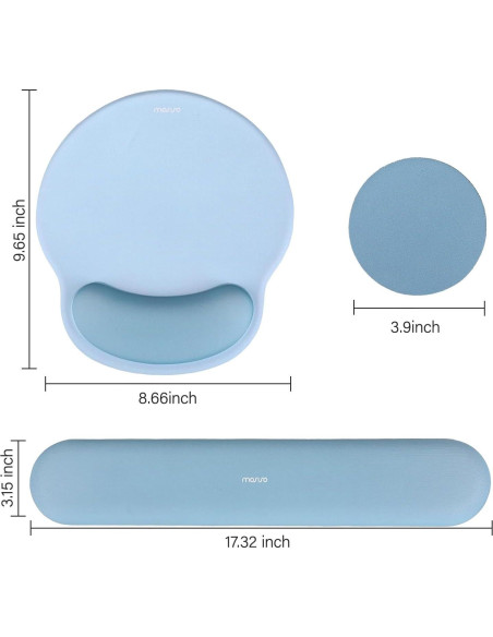 Soporte Reposamuñecas MOSISO Ergonomico Teclado y Ratón Azul