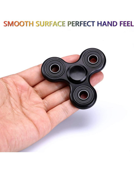 Spinner Fidget ATESSON Negro, Alivio Estrés y TDAH, Metal