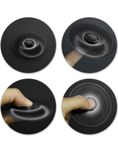Spinner Fidget ATESSON Negro, Alivio Estrés y TDAH, Metal