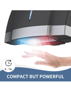 Secador de Manos Automático Compacto 2.34 kg Negro 2