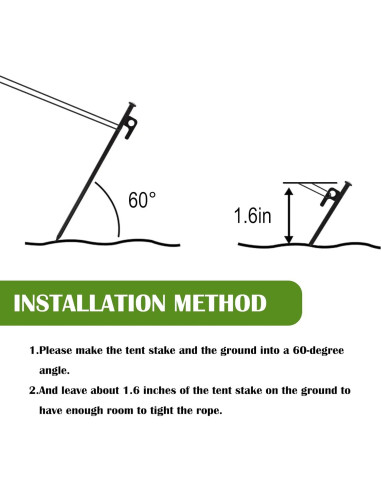 Estacas para Tienda AYAMAYA 6 PCS Acero 25,4 cm con Bolsa