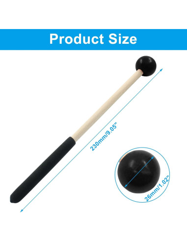 Mallets de Percusión Piutouyar 2 Pcs Cabeza de Goma 20 cm