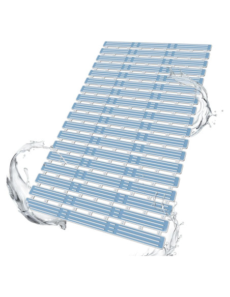 Alfombrilla de Ducha Antideslizante HITSLAM 68.6x40.6 cm Azul