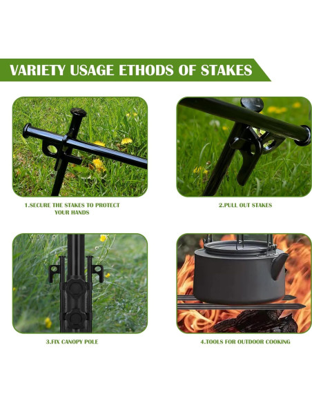 Estacas para Tienda AYAMAYA 6 PCS Acero 25,4 cm con Bolsa