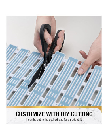 Alfombrilla de Ducha Antideslizante HITSLAM 68.6x40.6 cm Azul