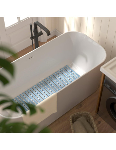 Alfombrilla de Ducha Antideslizante HITSLAM 68.6x40.6 cm Azul