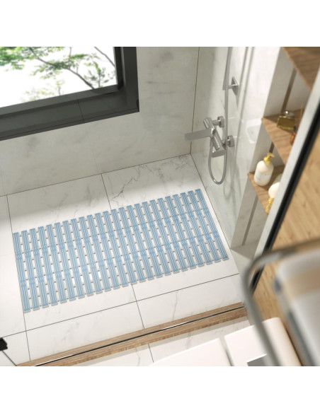 Alfombrilla de Ducha Antideslizante HITSLAM 68.6x40.6 cm Azul