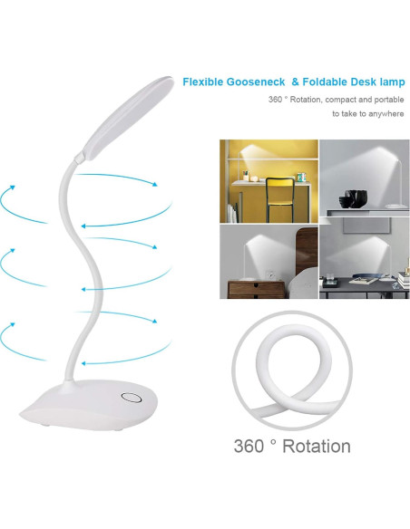 Lámpara de Escritorio LED DEEPLITE 5W Recargable Táctil