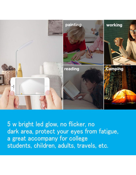 Lámpara de Escritorio LED DEEPLITE 5W Recargable Táctil