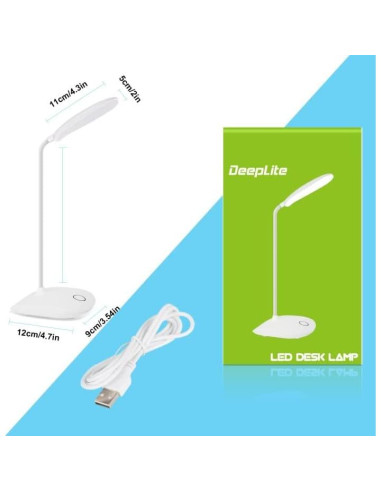 Lámpara de Escritorio LED DEEPLITE 5W Recargable Táctil