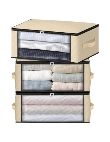 Bolsas de Almacenamiento HomeHacks 3-Pack 35L Beige