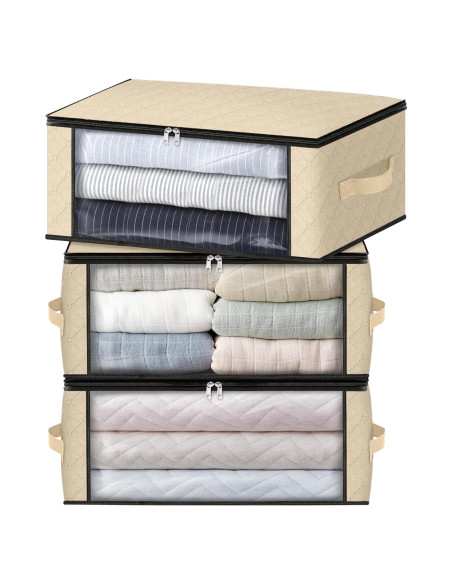 Bolsas de Almacenamiento HomeHacks 3-Pack 35L Beige