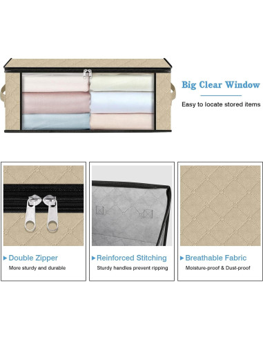 Bolsas de Almacenamiento HomeHacks 3-Pack 35L Beige