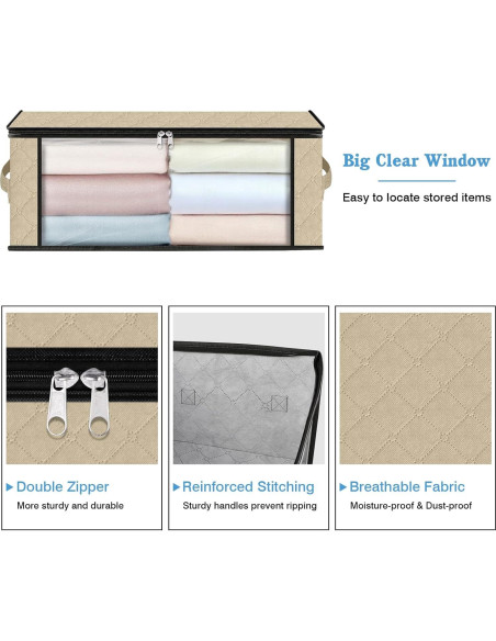 Bolsas de Almacenamiento HomeHacks 3-Pack 35L Beige