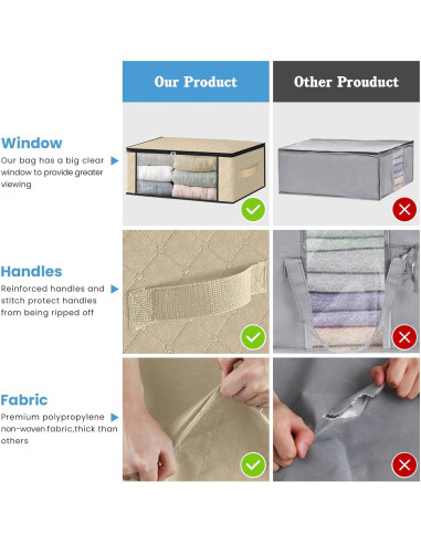 Bolsas de Almacenamiento HomeHacks 3-Pack 35L Beige