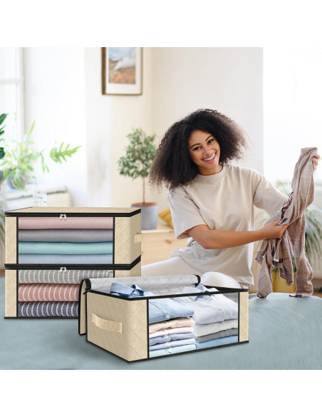 Bolsas de Almacenamiento HomeHacks 3-Pack 35L Beige