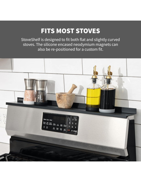 Estante Magnético para Cocina StoveShelf 76.2 cm Negro Deluxe Estante Magnético para Cocina StoveShelf 76.2 cm Negro Deluxe