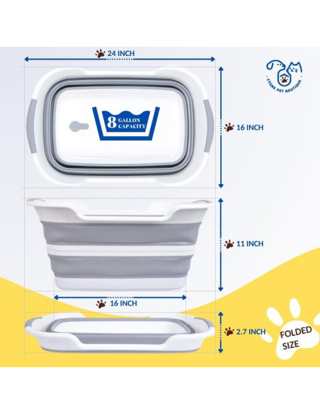 Bañera Plegable para Perros CYGNE con Drenaje 60x40cm