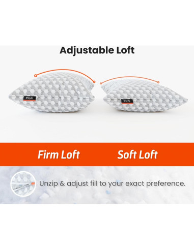 Almohada Ajustable Layla Sleep de Kapok - Reina, Fresca y Ergonómica