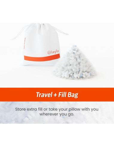 Almohada Ajustable Layla Sleep de Kapok - Reina, Fresca y Ergonómica
