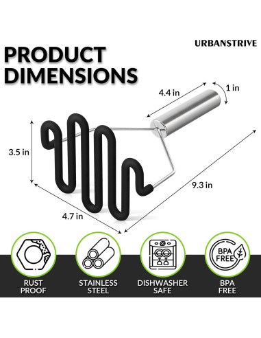 Prensa de Patatas Urbanstrive de Acero Inoxidable y Silicona