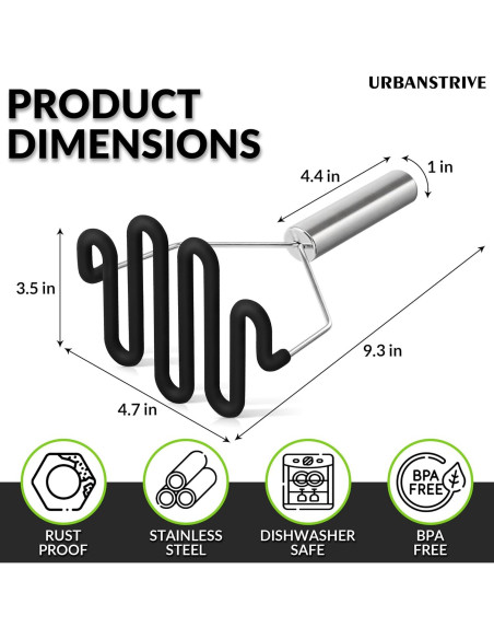 Prensa de Patatas Urbanstrive de Acero Inoxidable y Silicona