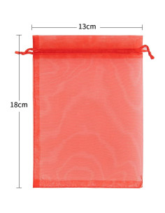 Bolsas de Organza 100pcs Ponpon 12.7x17.8 cm Cierre de Cuerda 2